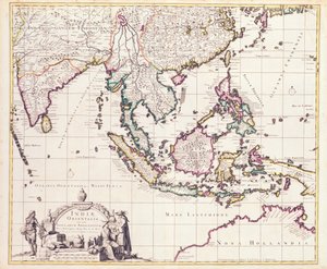 Kaart van India en de Oost-Indië